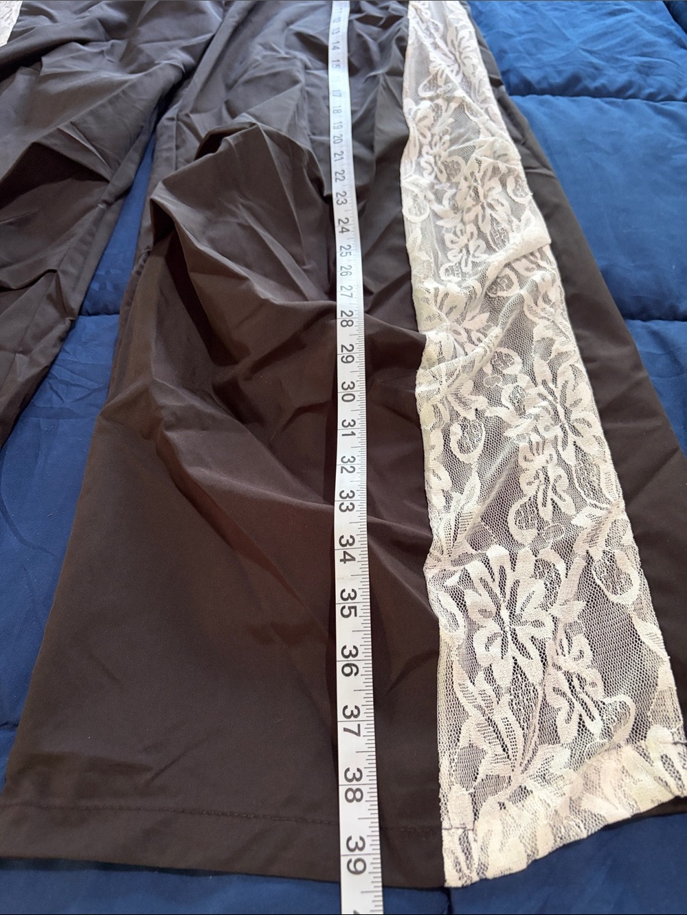 Black Parachute Pants with White Lace - Picture 7 of 10